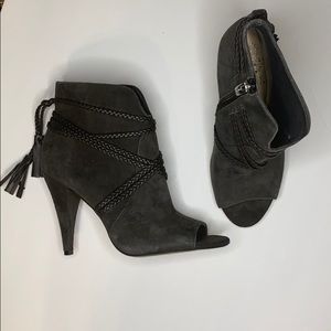 Vince Camuto Astan Peep-Toe Suede Ankle Boot